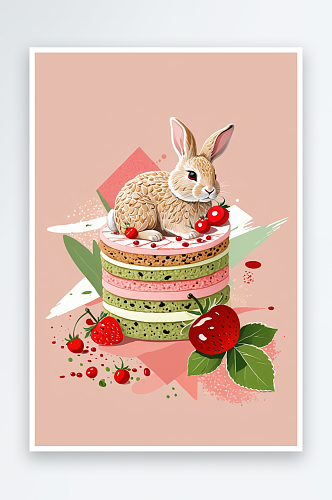 抹茶牛奶草莓车厘子燕麦谷物饼干兔年限定甜