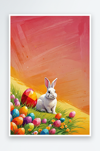 复活节快乐兔子和蛋