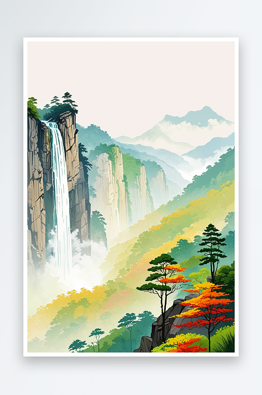 插图望庐山瀑布图片