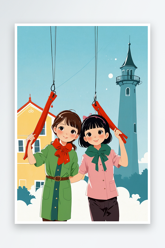 童年梦幻系列组图幅糖葫芦女孩