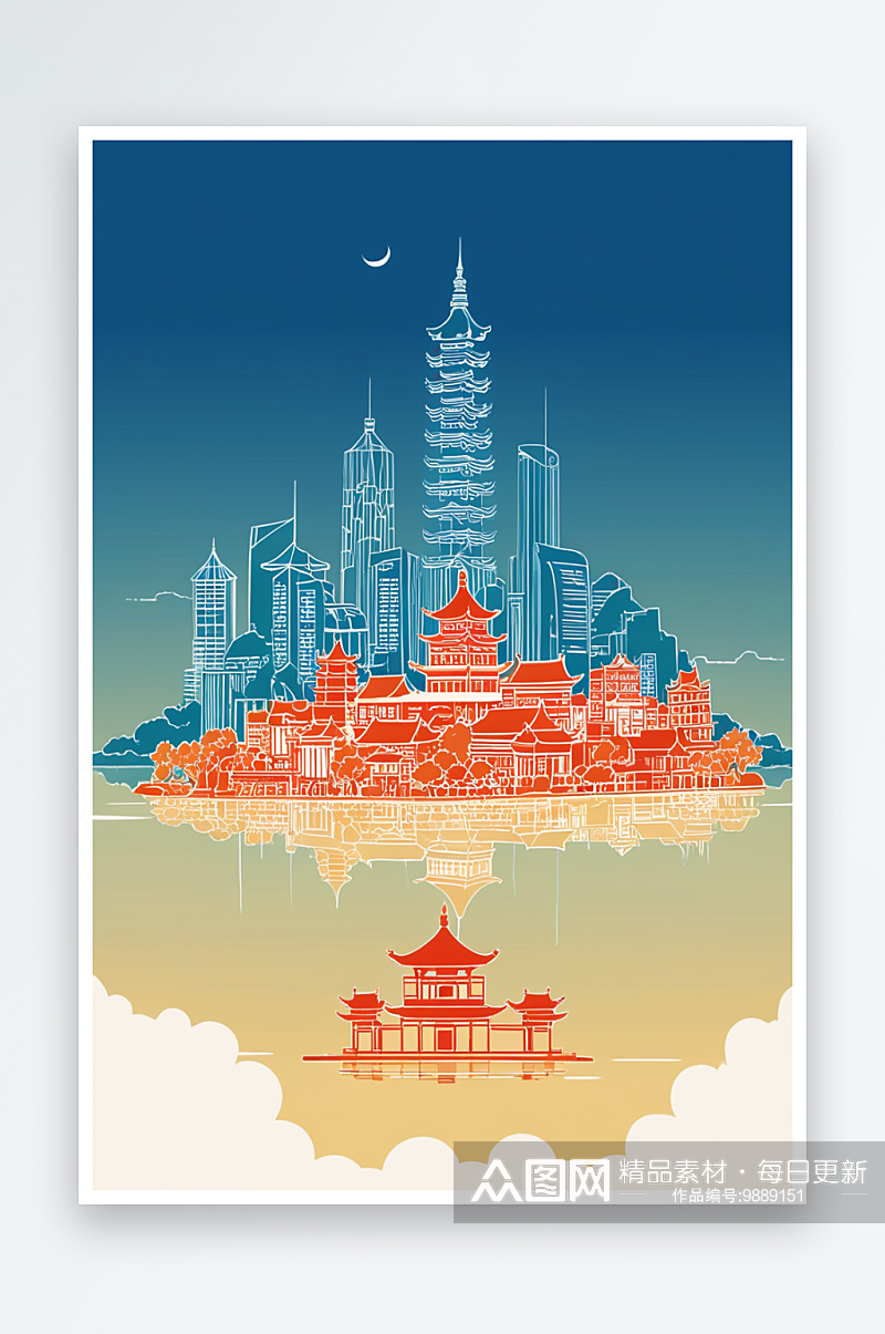 南京潮城市元素图片素材