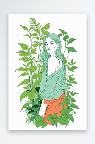 绿植与少女系列作品
