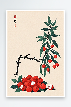 荔枝插画元素图片素材下载-众图网