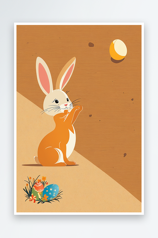 复活节快乐兔子和蛋