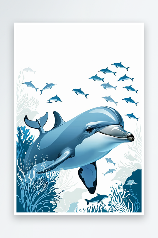 动物系列作品共幅海底海豚