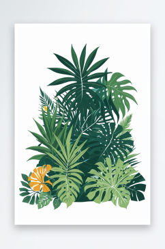 扁平风热带植物图片