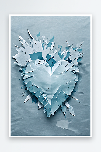 心形状擦伤冻结冰抽象背景照片