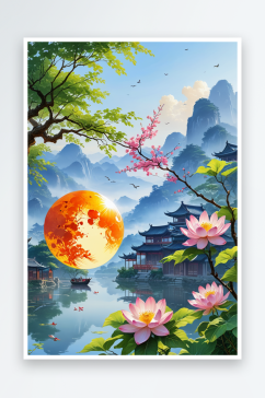 节气小暑插画图片