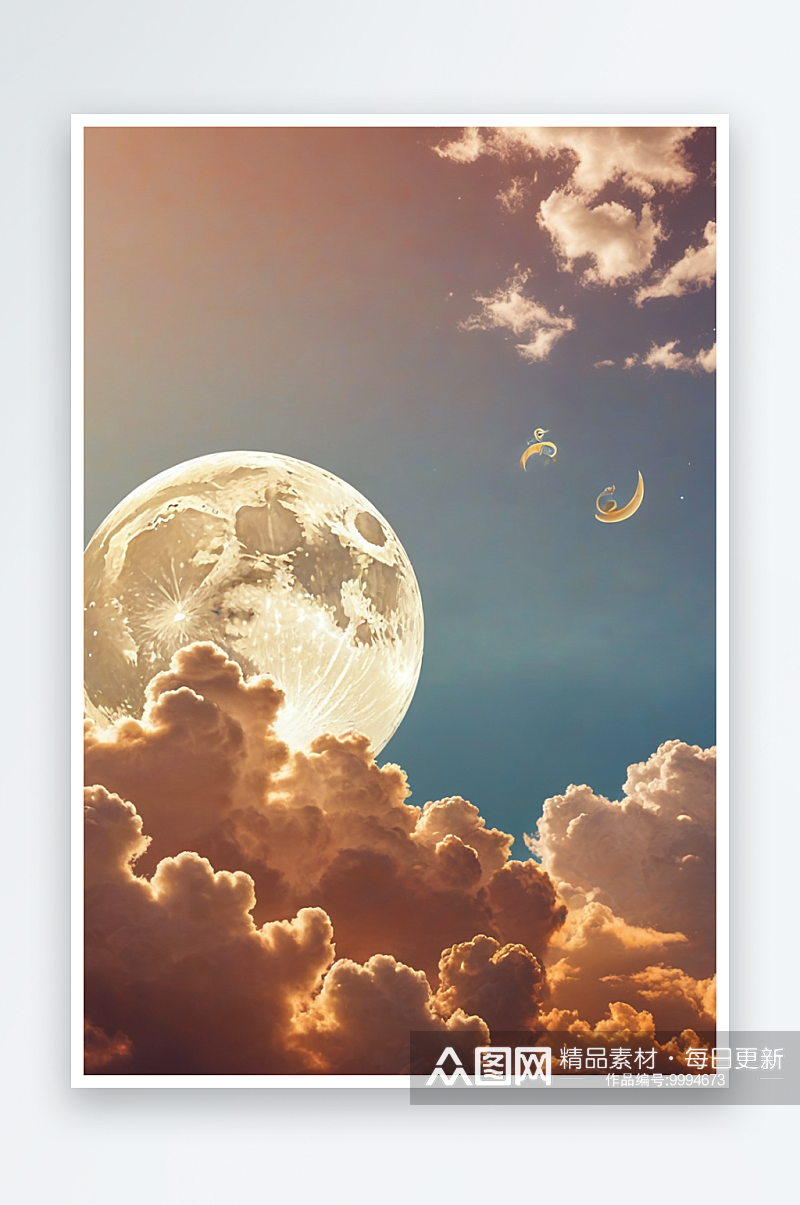 月亮祥云背景图片素材