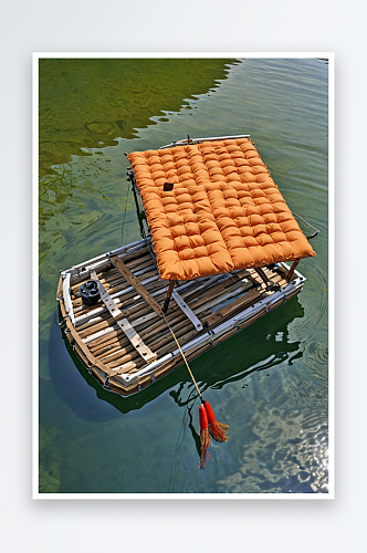 西湖渔筏插画图片
