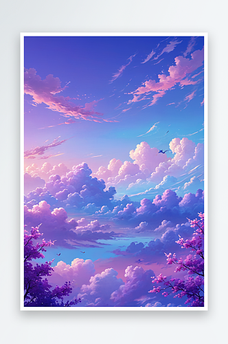 唯梦幻蓝紫色天空壁纸纯背景