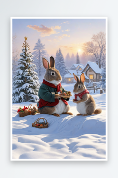 兔子和老鼠的圣诞约会