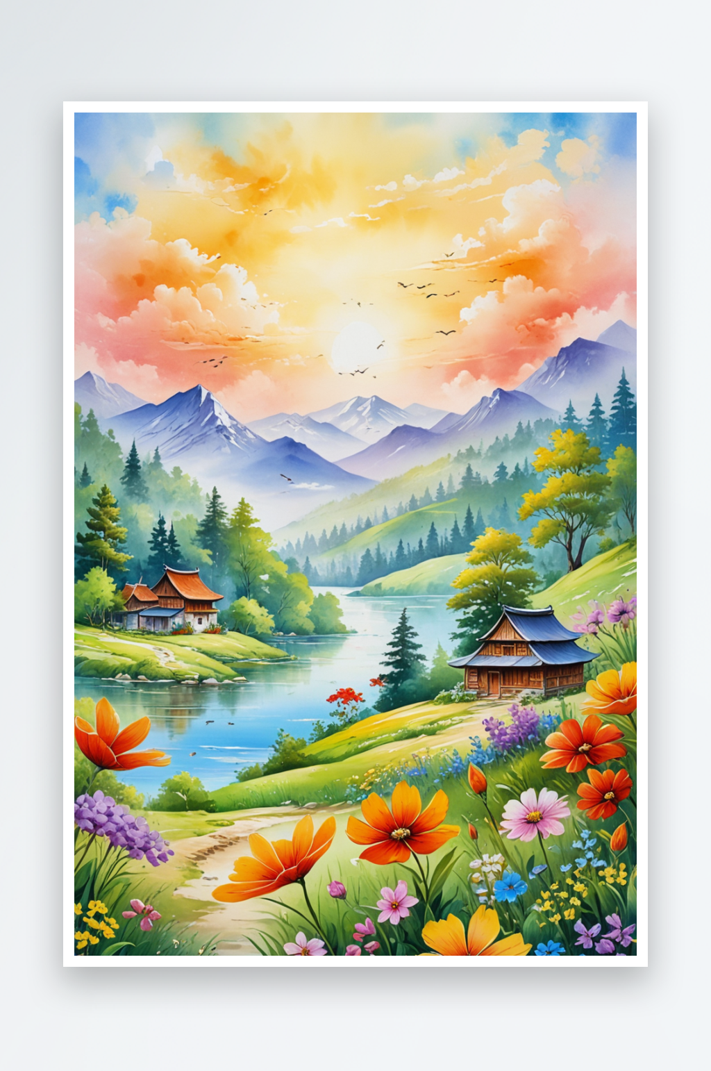手绘治愈系背景图片素材