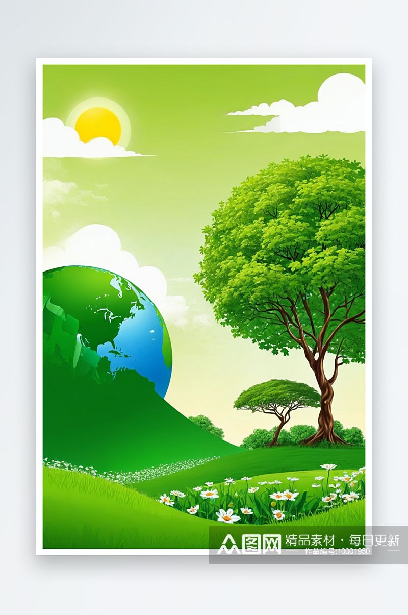 绿色环保世界地球日素材