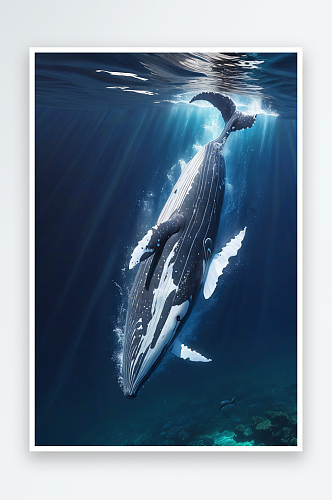 鲸落插画元素图片