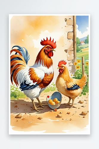 绘本母鸡小鸡系列公鸡给小鸡讲故事