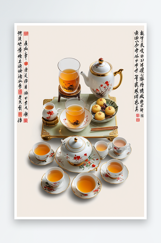 广式早茶插画图片