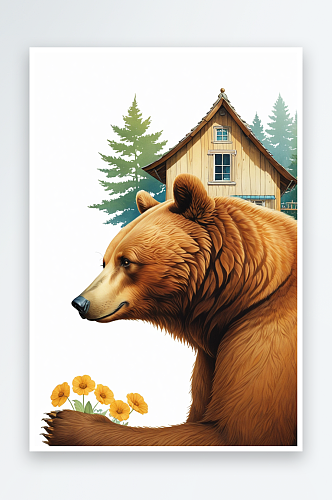 动物系列作品共幅房子熊