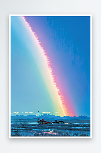 大海彩虹自然景手