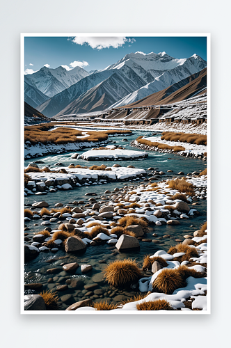 中西藏林芝地区雪山河流