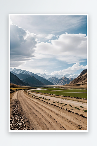 中西藏林芝地区山路和高原牧场景