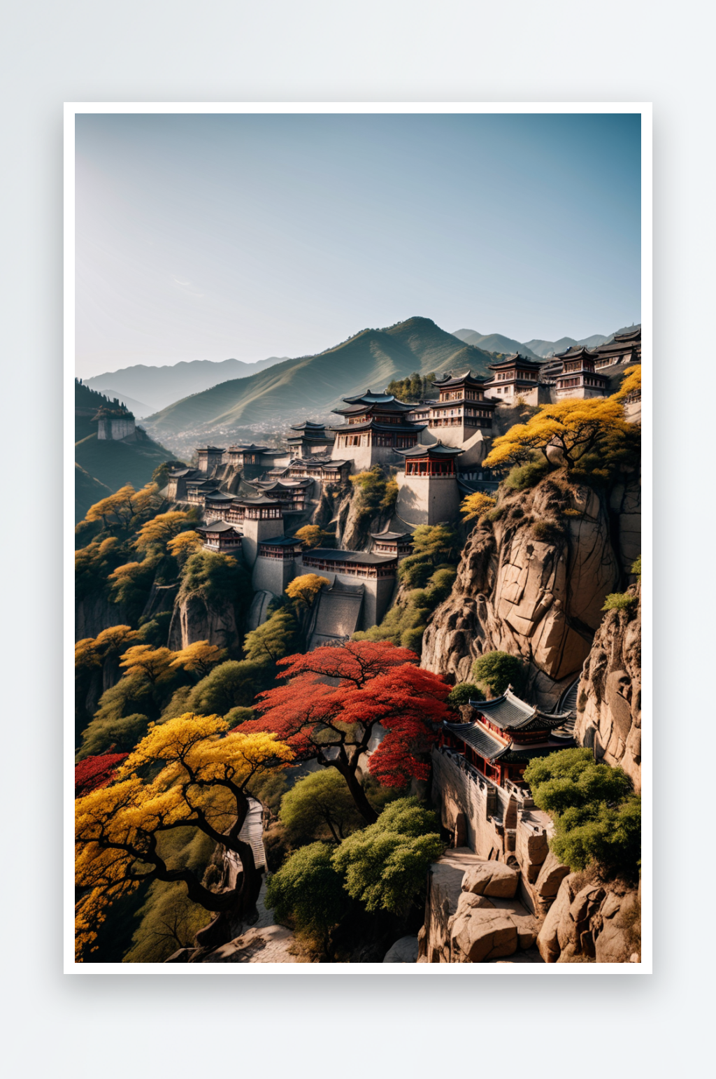 晴空映衬下的风景素材