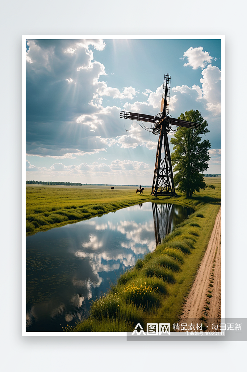 风车弗伦丹荷兰图片素材