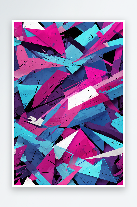 粉蓝涂鸦图案几何抽象设计海报背景图片