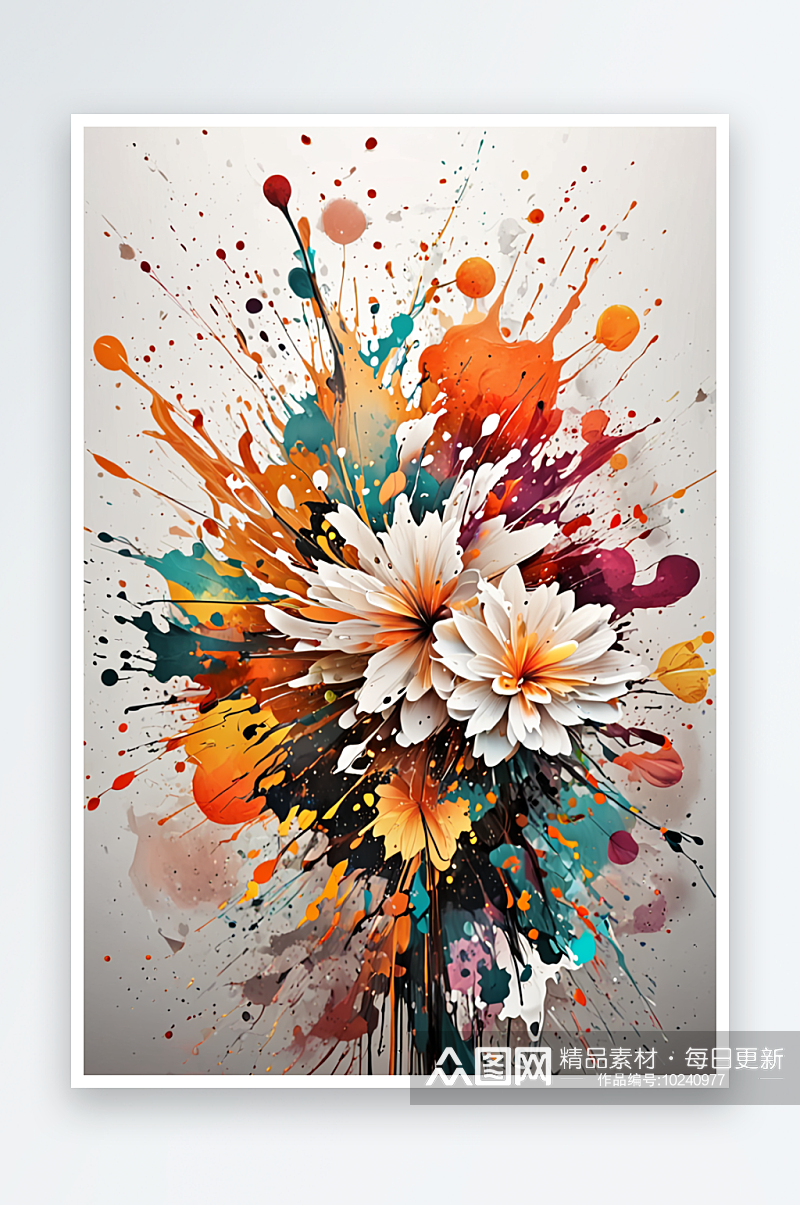 数码花卉印花图案海报背景图片素材