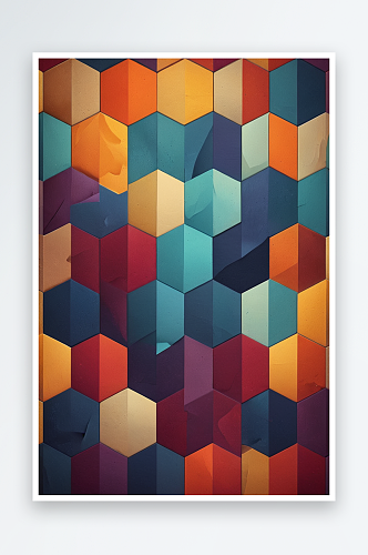 抽象对称几何图案抽象设计海报背景图片