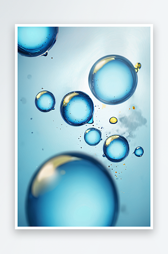 蓝色精华液态泡泡背景图片