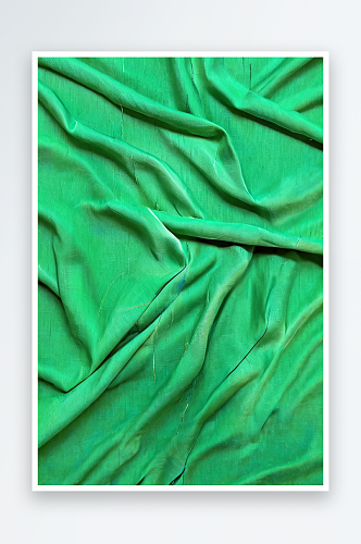 绿色织物服装背景纹理与纤维线照片