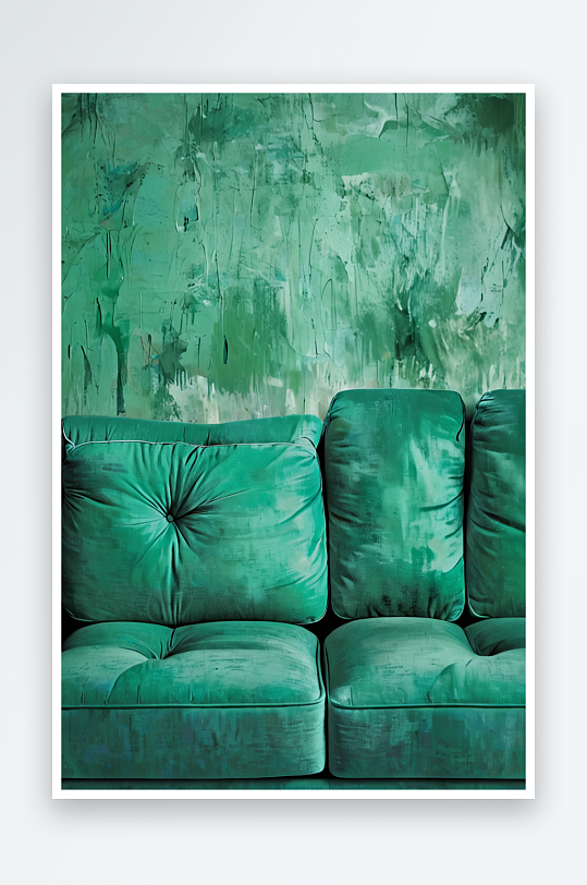 绿色沙发纹理背景照片