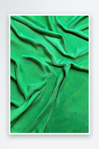 绿色面料的服装背景纹理带有纤维线照片