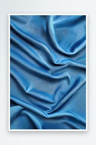蓝色面料布为聚酯质地和纺织背景照片