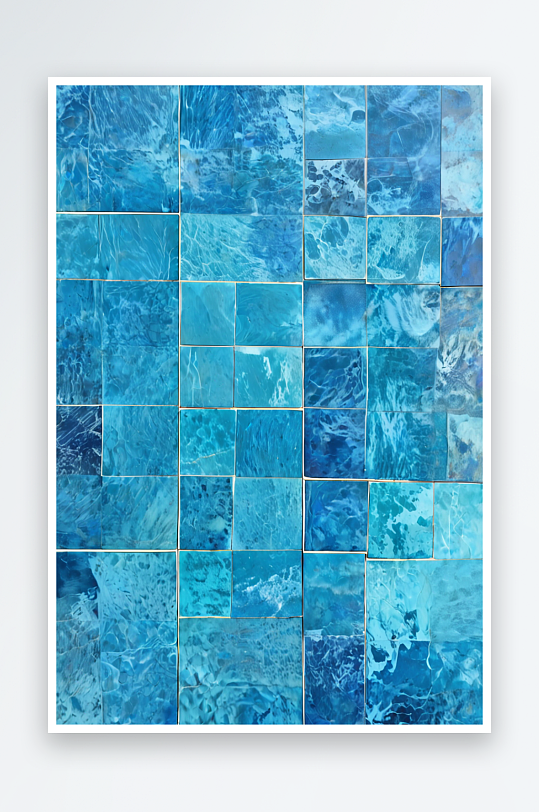 游泳池蓝色方形瓷砖照片