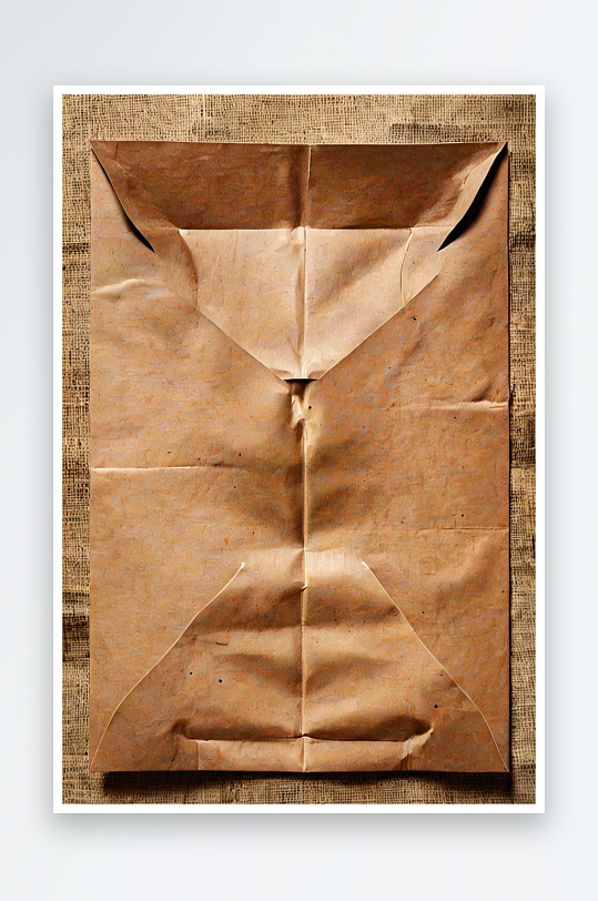 旧棕色信封和棕色亚麻布背景照片