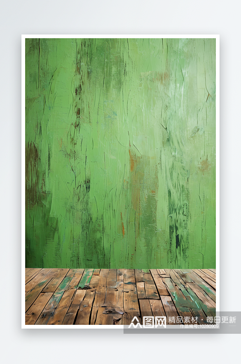 旧棕色木地板绿色纹理背景照片素材