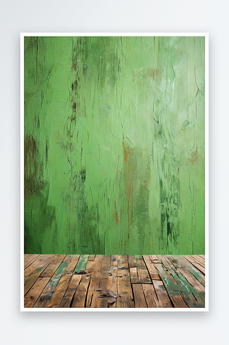 旧棕色木地板绿色纹理背景照片