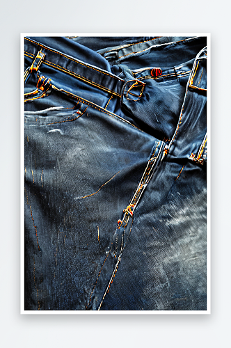 近距离的纹理牛仔裤面料纹理和背景概念照片
