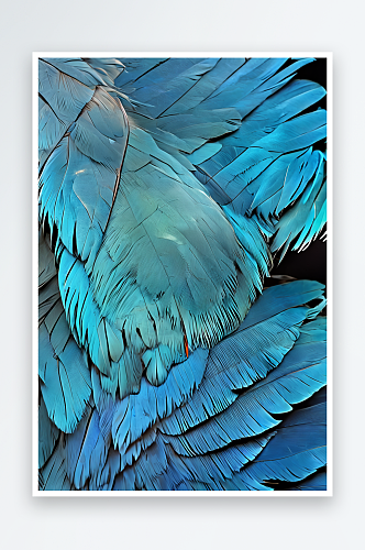 近距离的蓝色翅膀羽毛的金刚鹦鹉照片