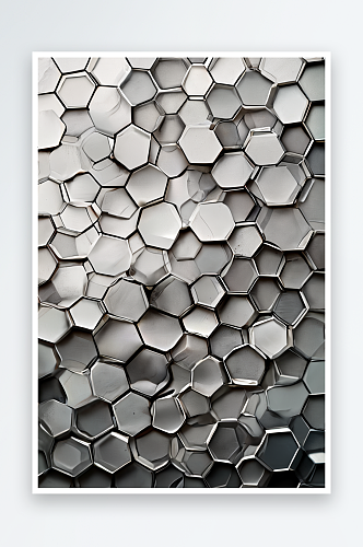 灰色现代蜂窝状墙体用于平面设计背景照片