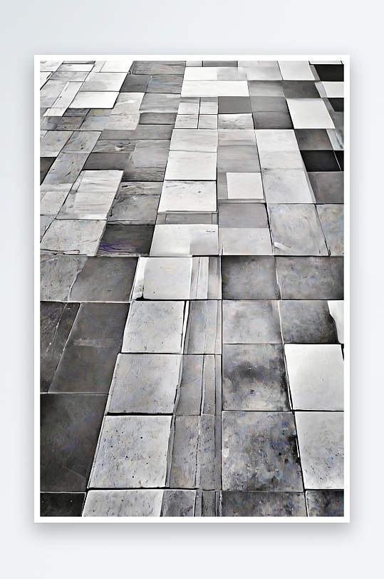 灰色和白色瓷砖的广场地板照片