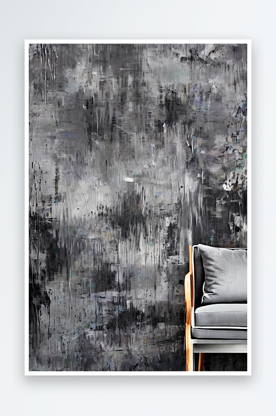 灰色布纹理背景与家具照片