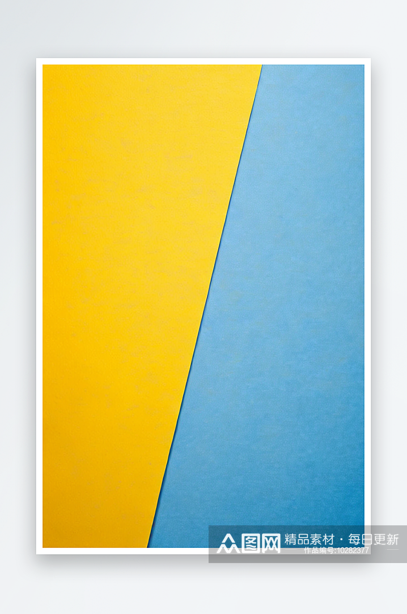 黄色和蓝色卡纸撞色海报背景照片素材
