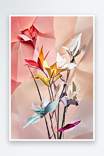 花朵花鲜花花芯折纸特写抽象背景