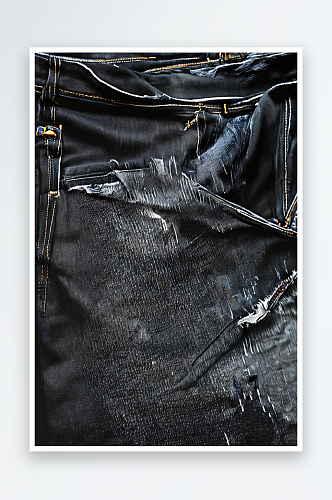 黑色牛仔裤纹理和纺织背景照片