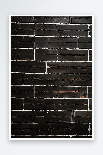 黑色的砖墙地下室空砖墙背景照片