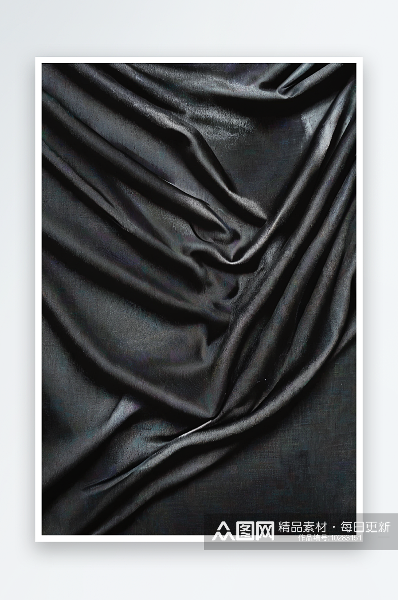 黑布布聚酯纹理和纺织背景宽横幅照片素材