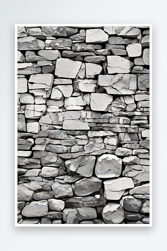 黑白灰色的石墙背景照片